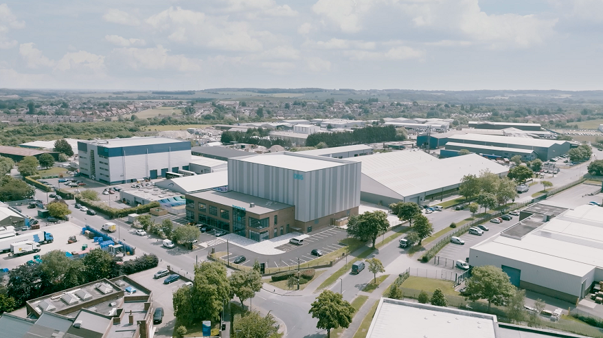 Aerial image of Production Park studio complex, taken with a drone
