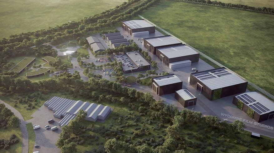 Aerial CGI of Wycombe Film Studios