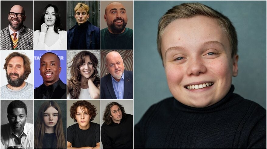 A collage of headshots of actors and comedians, who are starring in BBC comedy The Reluctant Vampire